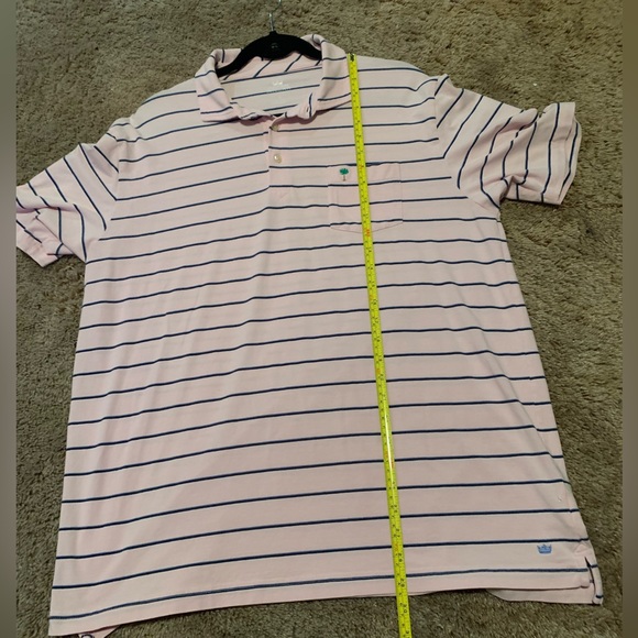 Peter Millar Seaside Wash Pink Striped Polo Size L Like New - Picture 9 of 10